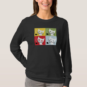 Camiseta Gato Gato Gatito Humo Pipe Retro Arte Vintage