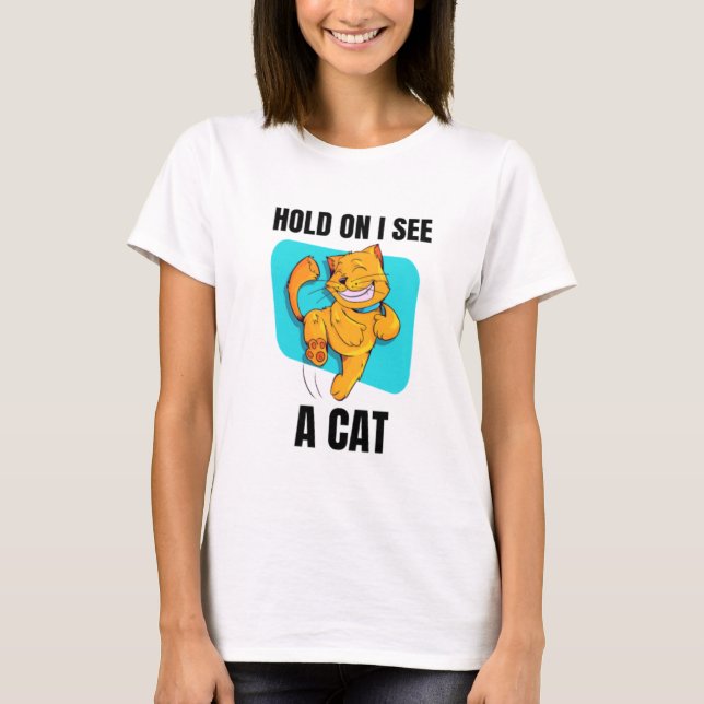 Camiseta Gato Gato Gato Gato Gato Divertido Espera Veo A Un (Anverso)