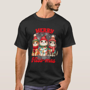 Camiseta Gato Gato Gato Gato Mamá Feliz Navidad Feliz Navid