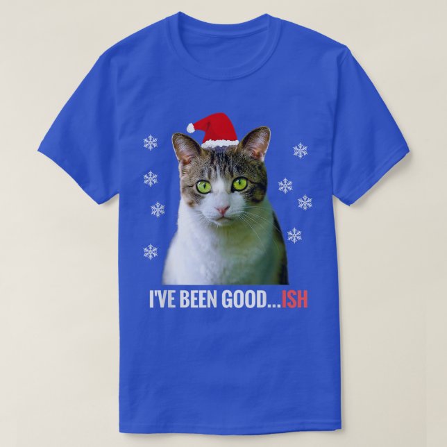 Camiseta Gato Gato Goodish, Gatito Con Santa Hat Tee (Diseño del anverso)