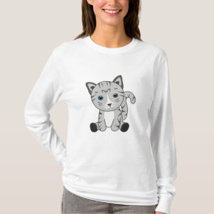 Camiseta Gato Gato Gris Fur Nose Cute Animales