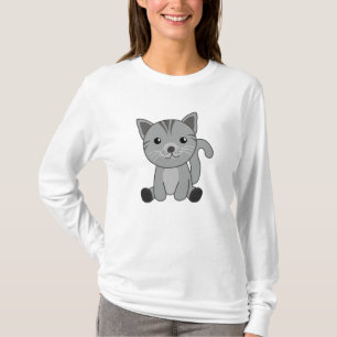 Camiseta Gato Gato Gris Fur Nose Cute Animales