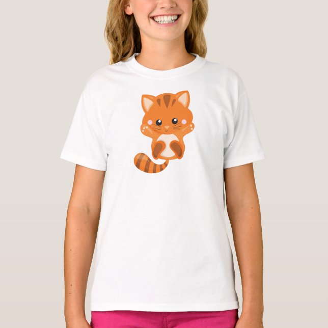 Camiseta Gato, Gato Naranja, Gato Pequeño, Gatito, Gatito,  (Anverso)