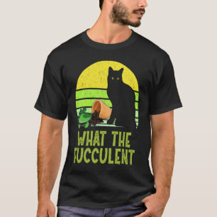 Camiseta gato gato negro halloween suculenta planta de cact