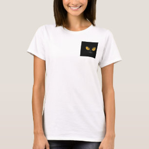 Camiseta Gato Gato Ojos Boca Vida Silvestre Brillante Oscur