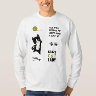 Camiseta Gato Gatos Blancos Saltos rosados Pegatina Paws Pa
