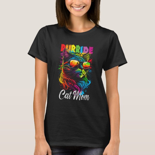 Camiseta Gato Gay Pride Purride Gay Madre Orgullo LGBT Mes  (Anverso)