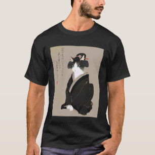 Camiseta Gato Geisha Arte Japonés Kanji Estética Ukiyo-e Vi
