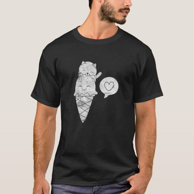 Camiseta Gato Gelato de helado - Dueños de gatos (Anverso)