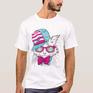 Camiseta Gato genial con gafas de sol