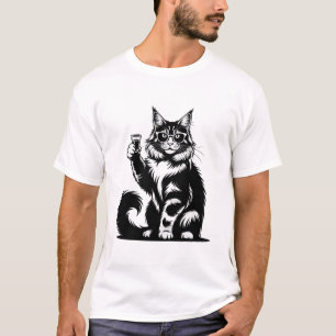 Camiseta Gato genial con gafas de sol y gráfico retro de be