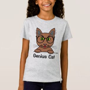 Camiseta Gato Genial Con Gafas Divertido