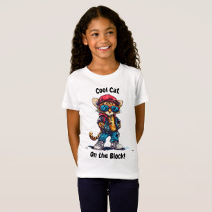 Camiseta Gato Genial en el Bloque - Diseño de Leopardo Eleg