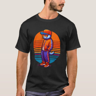 Camiseta Gato genial estilo urbano moderno arte retro puest