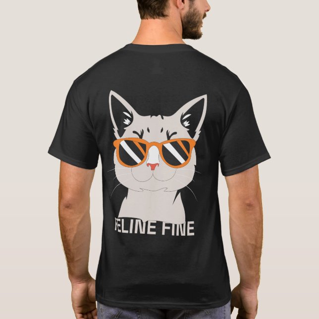 Camiseta Gato genial felino bien gráfico (Reverso)