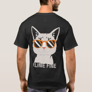 Camiseta Gato Genial Gráfico Felino Fino