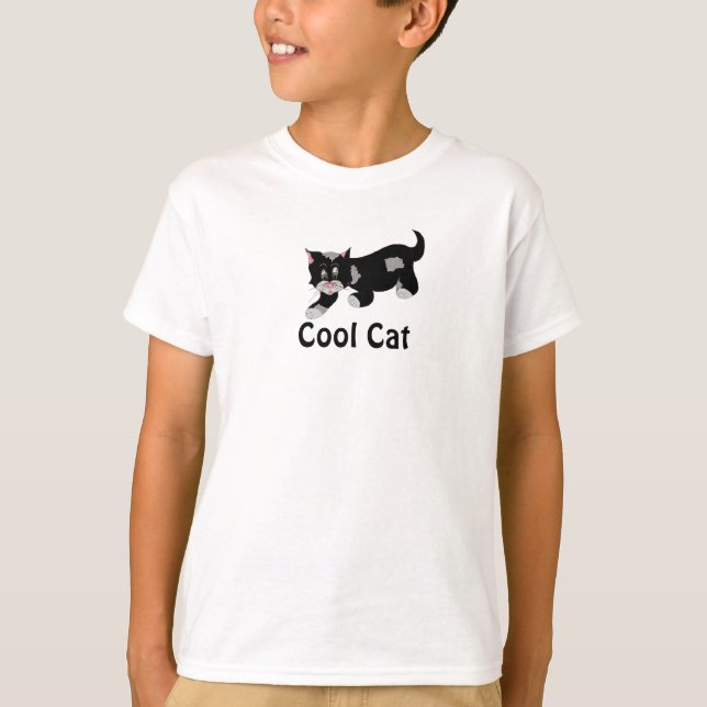 Camiseta Gato genial - negro y gris (Anverso)