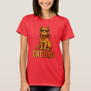 Camiseta Gato Genial Papá Estilo Vintage