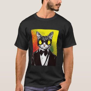 Camiseta Gato Genial Que Lleva Traje Y Pajarita Retro O Vin