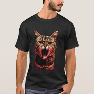 Camiseta Gato genial sacando la lengua en desafío juguetón