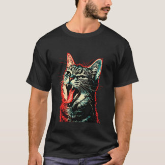 Camiseta Gato genial sacando la lengua en desafío juguetón