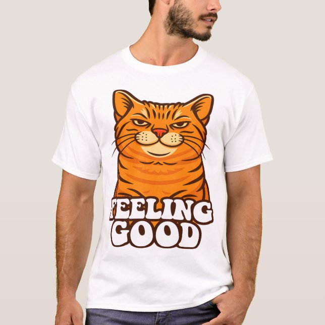 Camiseta Gato genial sintiéndose bien (Anverso)