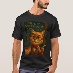 Camiseta Gato Genio Malvado Pasos hacia la Dominación Mundi