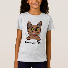 Camiseta Gato Genius Con Gafas Divertidas