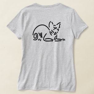 Camiseta Gato Geométrico Abstracto Construcción de Línea