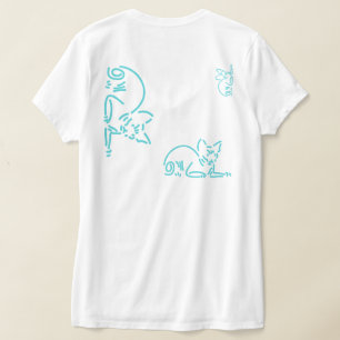 Camiseta Gato geométrico abstracto Construcción de línea