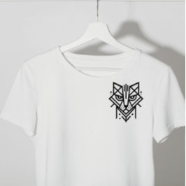 Camiseta gato geométrico minimalista
