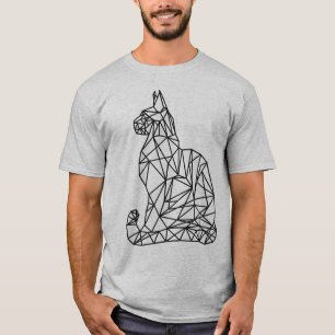 Camiseta Gato Geométrico Moderno Mínimo Unisex Resumen