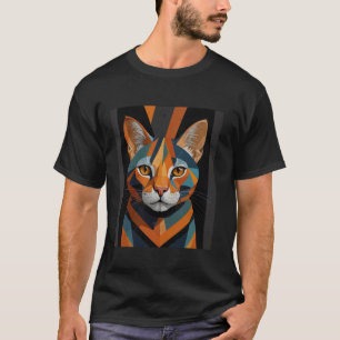 Camiseta Gato Geométrico Resumen Arte Gato Para Amantes Cef