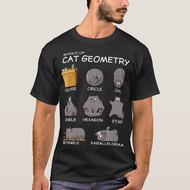 Camiseta Gato Geometry Math Graciosos Regalos De Gato Para  (Anverso)