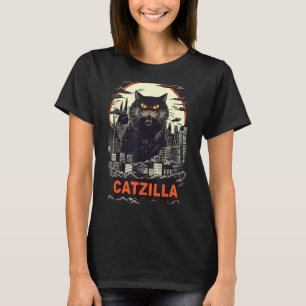Camiseta Gato Gigante En Ciudad Catzilla