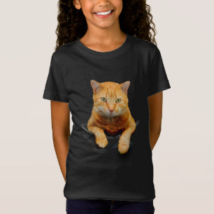 CAMISETA GATO GINGER CUTO EN UN BOLSILLO