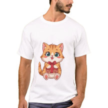 Gato Ginger Kawaii Adorable Sosteniendo Caja de Re