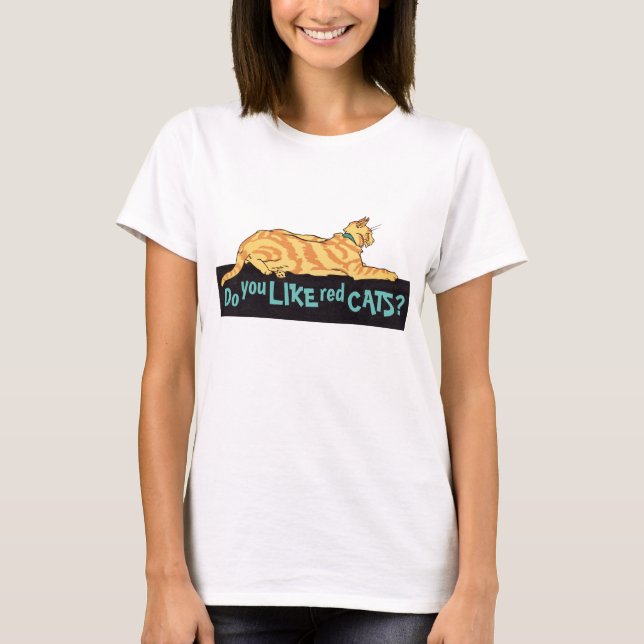 Camiseta Gato Ginger Striped, ¿Te Gustan Los Gatos Rojos? (Anverso)