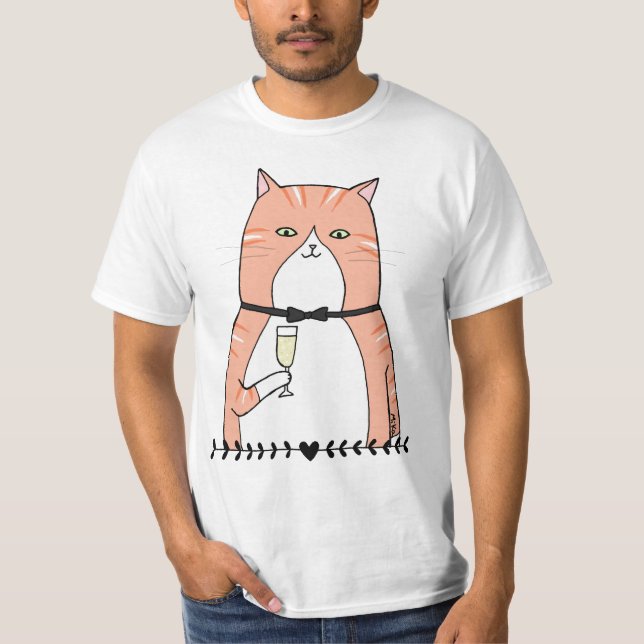 Camiseta Gato Ginger Tom Cat Chequea, gato tabby de Naranja (Anverso)