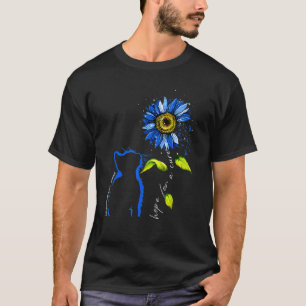Camiseta Gato Girasol Azul Conciencia de Osteogénesis Imper