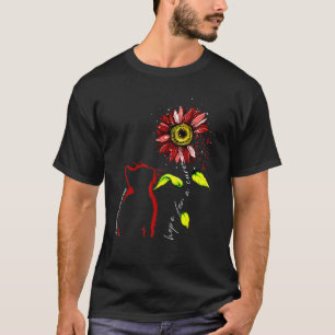 Camiseta Gato Girasol Borgoña Conciencia de Amiloidosis