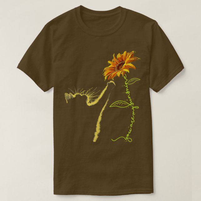 Camiseta Gato Girasol Para Gato Amante Gato Madre Gato Muje (Diseño del anverso)