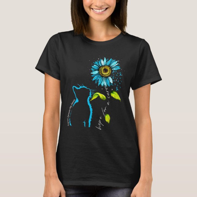 Camiseta Gato Girasol Teal Parálisis Supranuclear Progresiv (Anverso)
