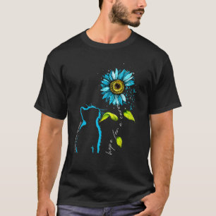Camiseta Gato Girasol Teal Parálisis Supranuclear Progresiv