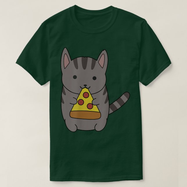 Camiseta Gato gitano dulce y adorable comiendo Pepperoni Pi (Diseño del anverso)