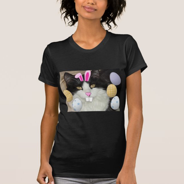 Camiseta Gato gitano negro y blanco de Pascua (Anverso)