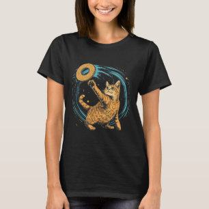 Camiseta Gato golfista de disco para hombres, mujeres y niñ