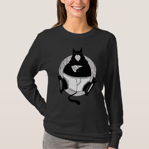 Camiseta Gato Gordo Ama Pizza Todo Lo Que Necesitaba Era Mí