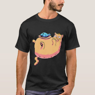 Camiseta Gato gordo con pescado