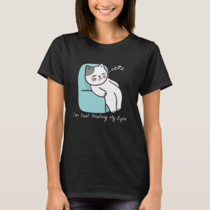 Camiseta Gato gordo descansando los ojos, no estoy durmiend